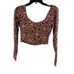 Daisy Street ‎ Floral Crop Top Pink Brown New Small Photo 4