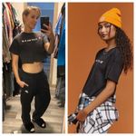 Forever 21 Airwalk Waffle Crop Top Black Medium  Athleisure Streetwear Photo 1