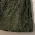 Just USA Olive Green Corduroy Skirt Short Mini length with raw frayed hem Photo 1