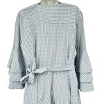 Calvin Klein $118 Light Blue White Gingham Check True Midi Wrap Dress Size 4 NEW Photo 7