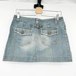 American Eagle Outfitters Womens Y2K Preppy Cinch Back Denim Mini Skirt Size 8 Photo 8