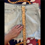 American Eagle AEO 2 Light Wash Raw-Hem Denim Mini Skirt Photo 6