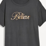 Old Navy T-Shirt with Gold 'Believe' Print size S Photo 0