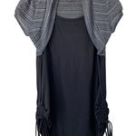 Bongo Vintage Y2K Bolero Shrug Ruched Puff Sleeve Tank Top Sz 1X Vampy Goth Topper Photo 0