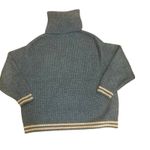ZARA Women’s Chunky Oversized Knit Turtleneck Sweater Gray Striped Medium Photo 5