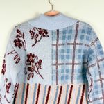 Kut From The Kloth NEW Jacquard Floral Plaid Collared Cardigan Sweater Purple Photo 9