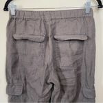 Nicole Miller  Pewter Grey Linen Cargo Utility Joggers Size Small Photo 7