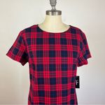 Lulus Cozy Corner Navy Blue and Red Plaid Dress Size XL Photo 3