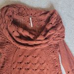 Free People  Brown Cowl Neck Sweater with Cable Knit Design Size S Photo 8