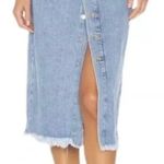 Free People We The Free Skirt Sidney Denim Midi Button Front Black Acid Wash 28 Photo 1