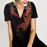 ZARA ✨ Rubberized Jaguar Casual Sz Medium Dress✨ Photo 0