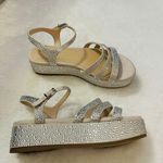 Copper Key Silver Rhinestone Sandals Size 8.5M Photo 2