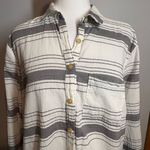 Matilda Jane  textured gray white‎ striped button down shirt size S Photo 1