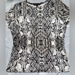 INC Women’s  International Concepts Large Snakeskin Print Knit T Shirt Top Photo 2
