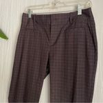 Calvin Klein  Dress Pants Women’s size 6 Windowpane Plaid Burgundy Photo 3