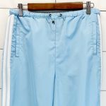 ASOS Womens 6 Track Pants Jogger Light Baby Blue White Stripe Ankle Zip Active Photo 7