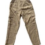 A New Day  Tan Ankle Cargo Pants Women’s 4 Elastic Waist Multi Pockets Office Photo 0