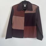 Briggs New York Briggs Colorblock faux suede full zip jacket brown size 8 Photo 1