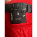 Style Solid Red Wide Leg Flat Front Trouser Dress Pants Size 8 Photo 9
