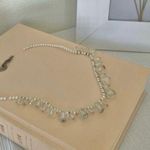 Pearl & Crystal Drop Necklace Vintage “Hedy” Simple Classic Elegant Feminine White Photo 1