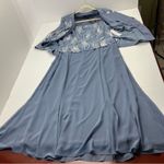 Alex Evenings  Tea Length Jacket Dress Wedding Formal Events Steel Blue SZ 18 NEW Photo 15