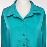 Blair Vintage  Jade Green Button Up Blouse Long Sleeve Size XL Photo 1