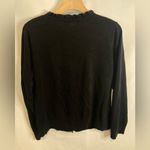 Brandon Thomas Black Button Down Sweater XL Vintage Pearl Buttons Ruffle Photo 2