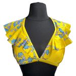 Sam Edelman  Yellow Provençal Floral Ruffle Shoulder Bikini Top Photo 2
