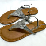 Rampage Silver Sandals with Metallic Straps Jeweled Upper 10M Preowned Photo 0