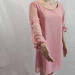 As You Wish As U Wish‎ womens medium pink split sleeve pull over button mini/knee Photo 1