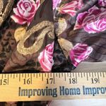 Cabernet Belted Robe Kimono M Silky Pink Roses Dark Floral Sexy Resort Vacation Black Size M Photo 4