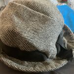 Striped Black and White Fedora Hat Photo 0