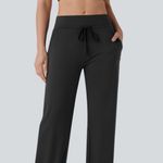 Halara NWT  softly zero mid rise drawstring straight tapered leg cool touch yoga Photo 2