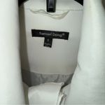 Samuel Dong Ivory Trench Coat with Ruffle Accents Jacket Dress Zip Up size small White Photo 2