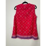 Talbots  Womens Tank Top Plus 1X Popover Red Lightweight Cotton Beach Americana Photo 3