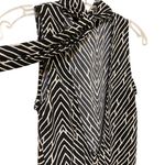 Leith Mock Neck Backless Hi-Low BlackCream Geometric Sleeveless dress XS Photo 10