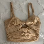 ZARA NWOT  Ruched Tan Crop Top Photo 0