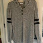 Maurice's Maurice’s Gray Henley Long Sleeve Pullover Hoodie Photo 1