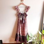 Haute Hippie  Boho Fairy Floral Flutter Sleeve Dress Size M Photo 4