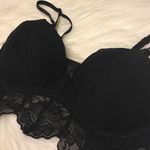 PINK - Victoria's Secret Victoria’s Secret PINK Lace Black Push-up Bralette Photo 4