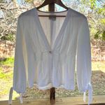 Anthropologie Saturday Sunday Allison Tied-Sleeve Jacket White Size XS Photo 2