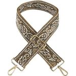 Nib Unbrand Paisley 5cm Colorful Thick Canvas Shoulder Belt Adjustable Strap Black Photo 0