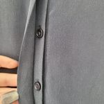 Joie  Navy Button Front Silk Short Sleeve Blouse Photo 2