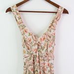 Aura  V-Neck Tie‎ Back Floral Maxi Dress Cream S Photo 1
