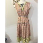 Current Air  Floral Contrast Lace Up Midis Dress XS Photo 1