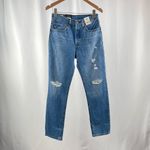Levi's NWT 501 High Rise Distressed‎ Straight Jean in Athens Crown Size 32 x 30 Photo 3
