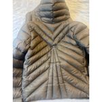 Helmut Lang Gray Down Puffer Jacket with Hood Asymmetrical Zip Womens Small S Photo 8