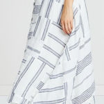 Ralph Lauren Polo Patchwork Striped Linen Maxi Skirt White Blue Women’s Size 0 Photo 0