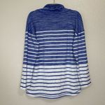 Talbots T by Cowl Neck Blue White Stripe Pullover Long Sleeves Sweater Photo 4