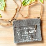 Myra Bag Gray Canvas & Leather Crossbody / Shoulder Bag – Sel de Mer Paris Print Photo 0